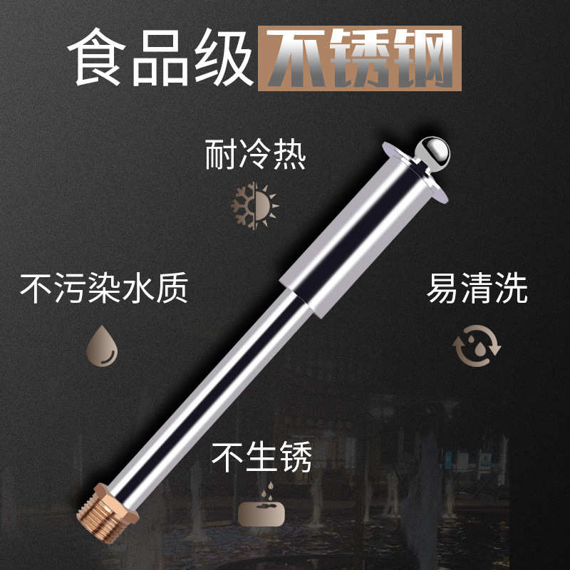 Extended telescopic stainless steel mushroom fountain nozzles for foreign trade, all-copper joints, adjustable water outlet, garden fish pond and fish tank nozzles Application Scenario