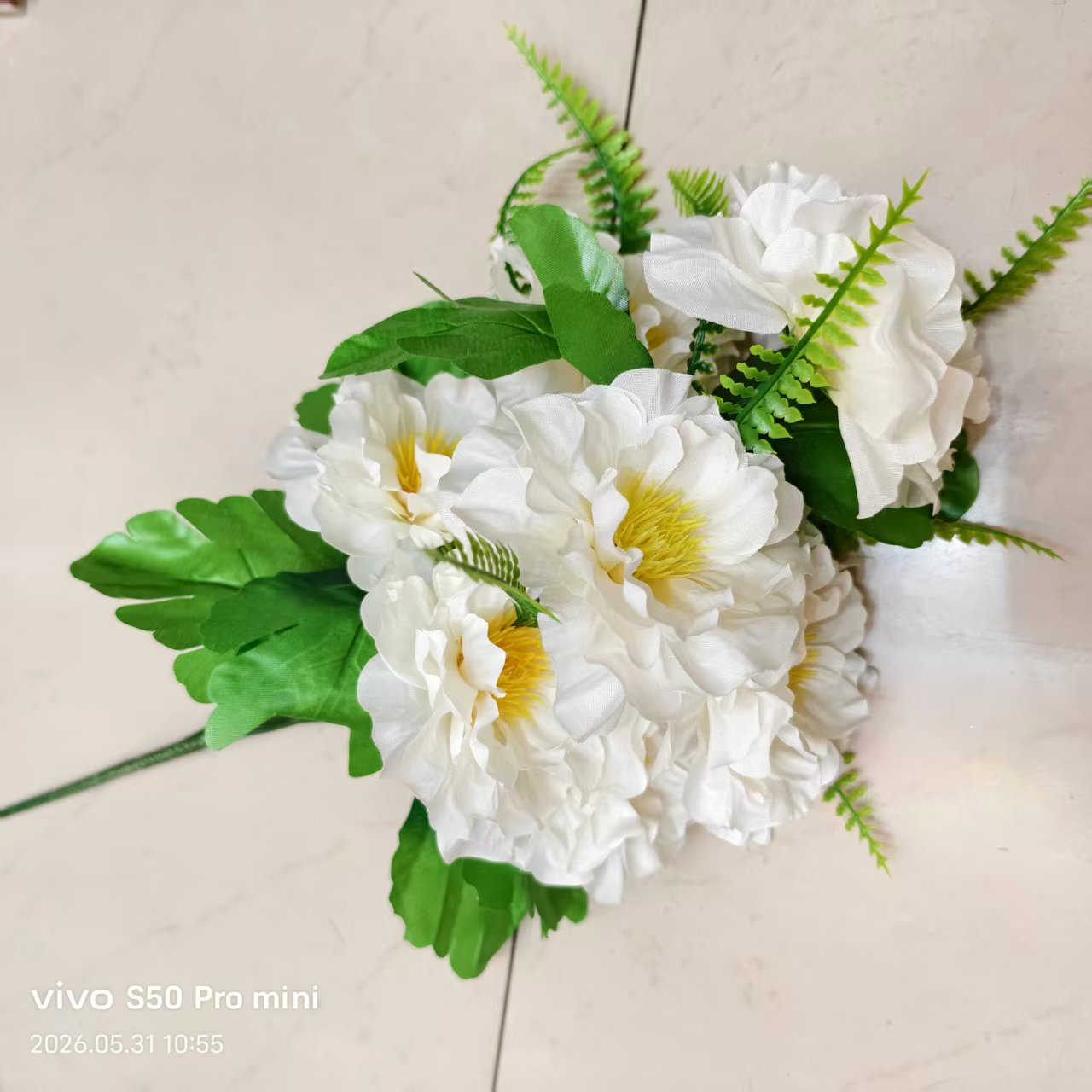 厂家直销仿真7头牡丹仿真塑料花绢花布花手工花人造花室内外DIY装饰花拍摄道具 details Picture
