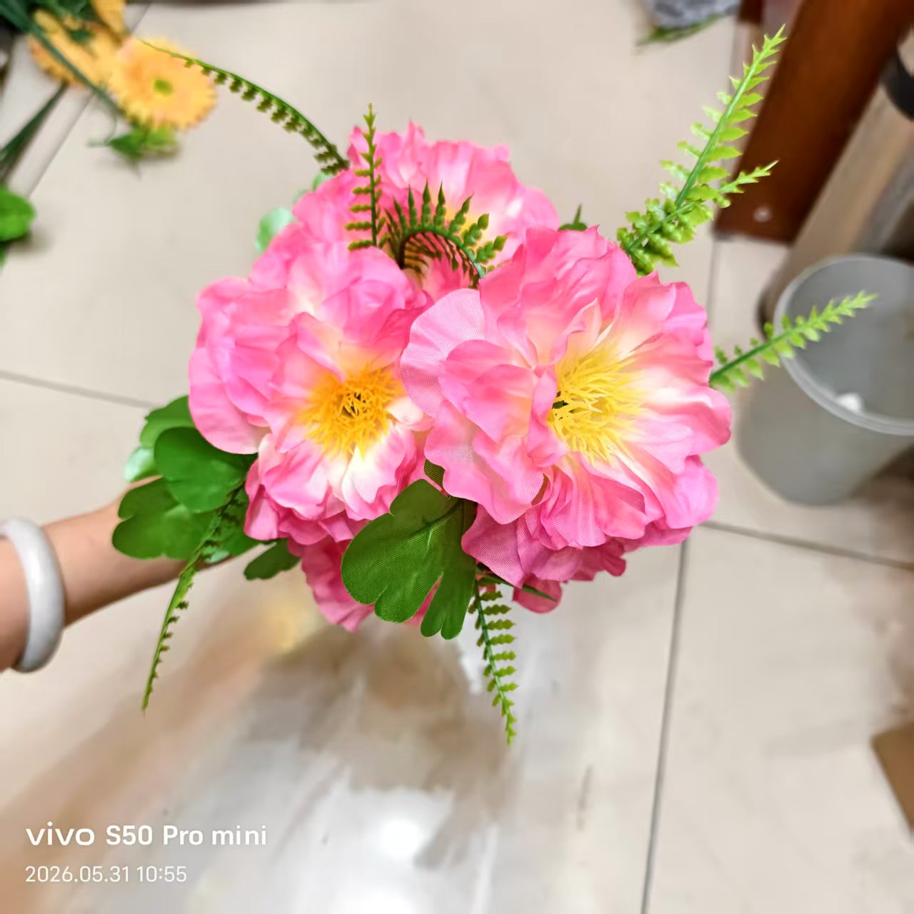 厂家直销仿真7头牡丹仿真塑料花绢花布花手工花人造花室内外DIY装饰花拍摄道具 Item Picture