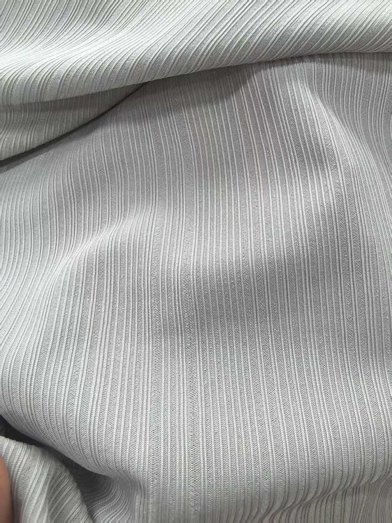 Source factory of high-density vertical beauty stripe knitted fabric for breathable, smooth and anti-pilling women's tight pants and sportswear sets details Picture