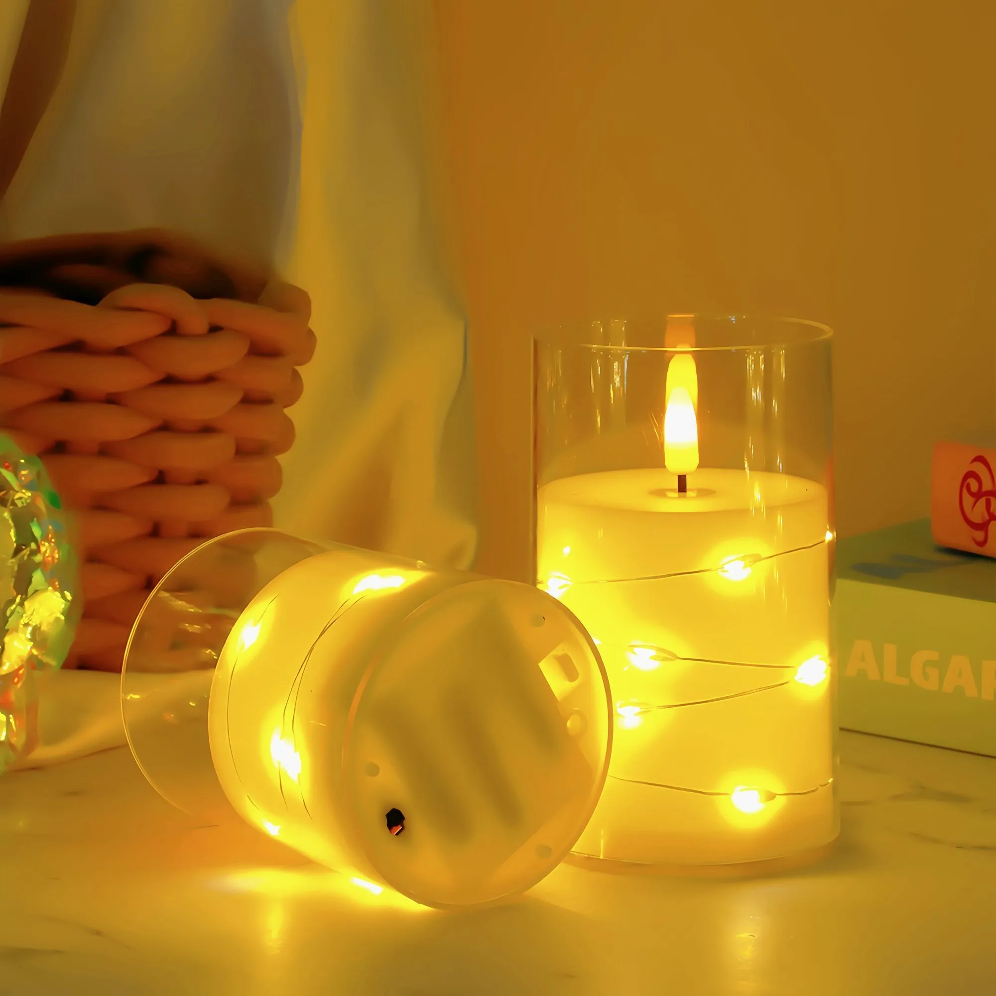New led electronic candle lamps, rechargeable, wedding decoration, ins home, club ornaments, ambient light strings, candle lamps detail image 5