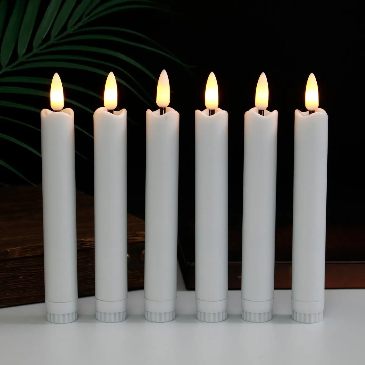 New white long-pole candle lamp, led electronic candle lamp, wedding home decoration, candlelight dinner atmosphere lamp, electronic wax detail image 5