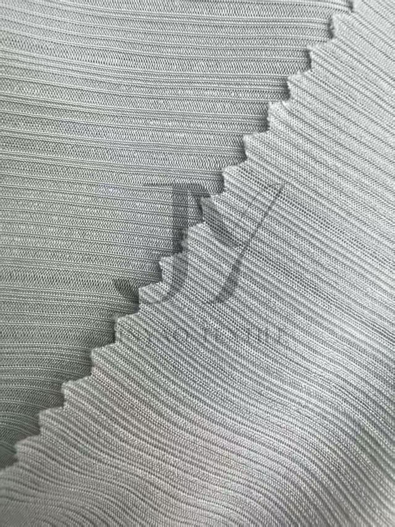 Source factory of high-density vertical beauty stripe knitted fabric for breathable, smooth and anti-pilling women's tight pants and sportswear sets Item Picture