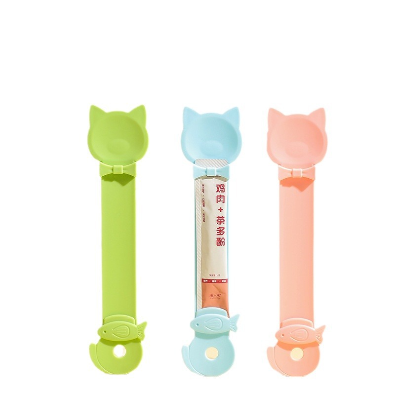 Best-selling pet supplies: Cat strip spoon, feeding spoon, liquid food, special squeezing spoon for cats, wall-mounted feeding wonder Item Picture