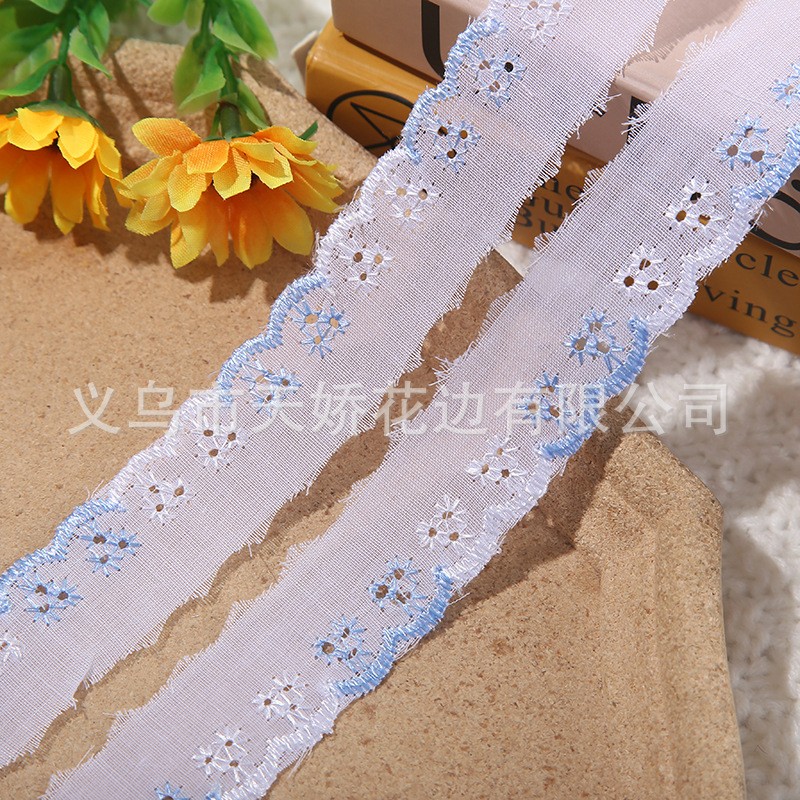 TC Three-hole embroidered lace trim, children's and women's clothing, DIY handmade cushions, decorative hair accessories, hair bands, and accessories Specification image