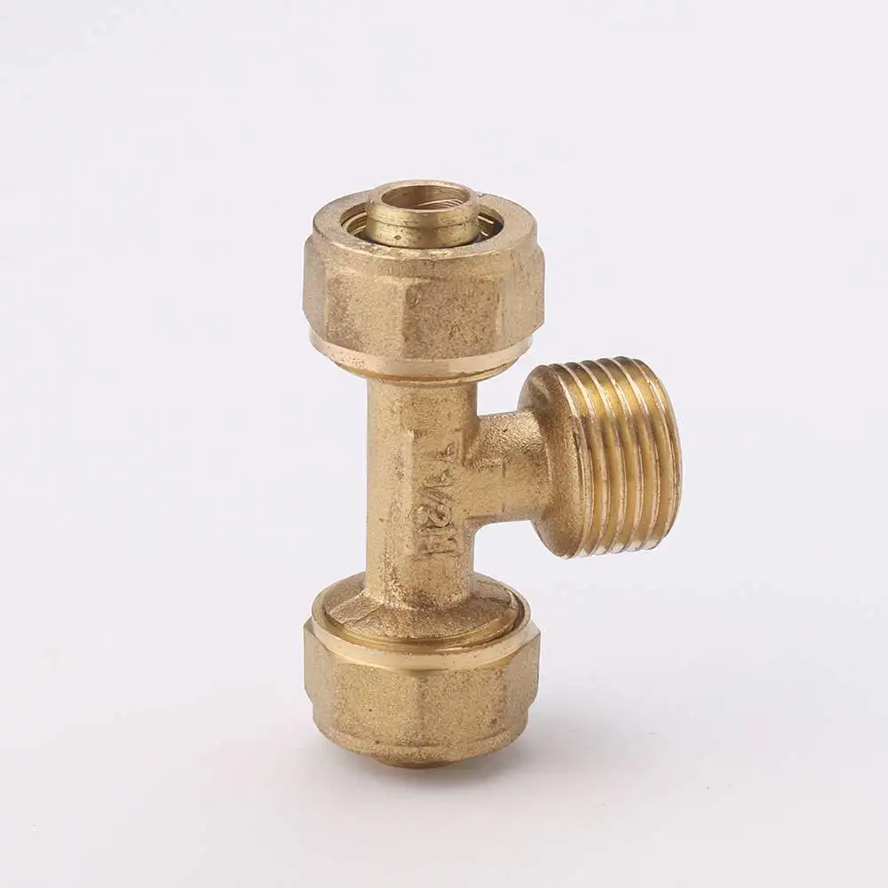 Copper aluminum plastic fitting, latón fitting diente interno tee detail image 9