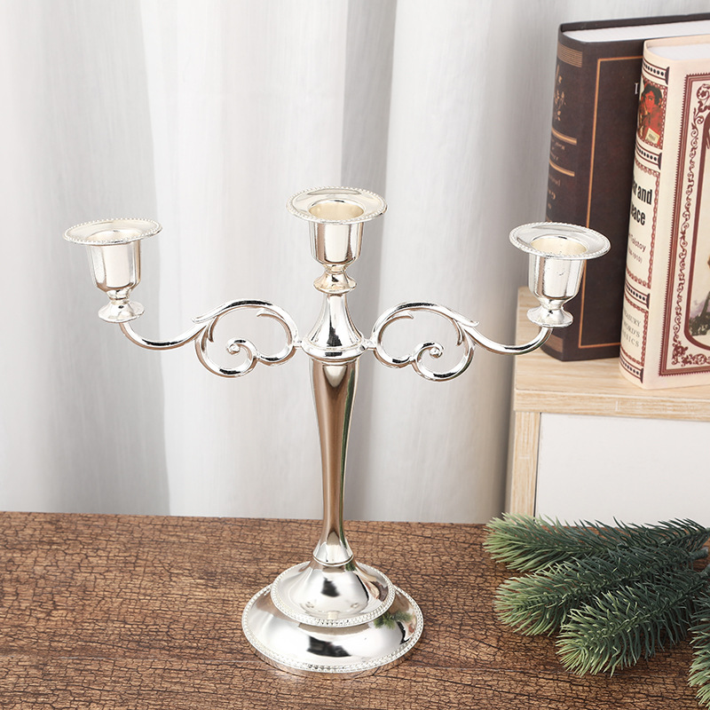 European-style candlestick, retro three-headed or five-headed romantic candlelight dinner table, wedding decoration, wedding candle stand props detail image 11