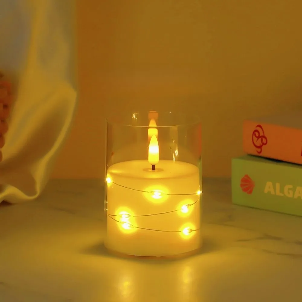 New led electronic candle lamps, rechargeable, wedding decoration, ins home, club ornaments, ambient light strings, candle lamps detail image 7
