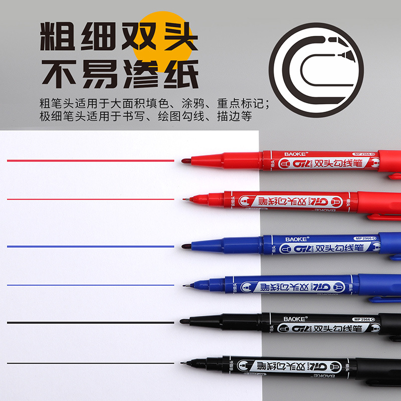 Baok MP2966 Double-headed outlining note-taking pen, oil-based ink, waterproof marking pen, doodling, outlining and drawing pen Application Scenario
