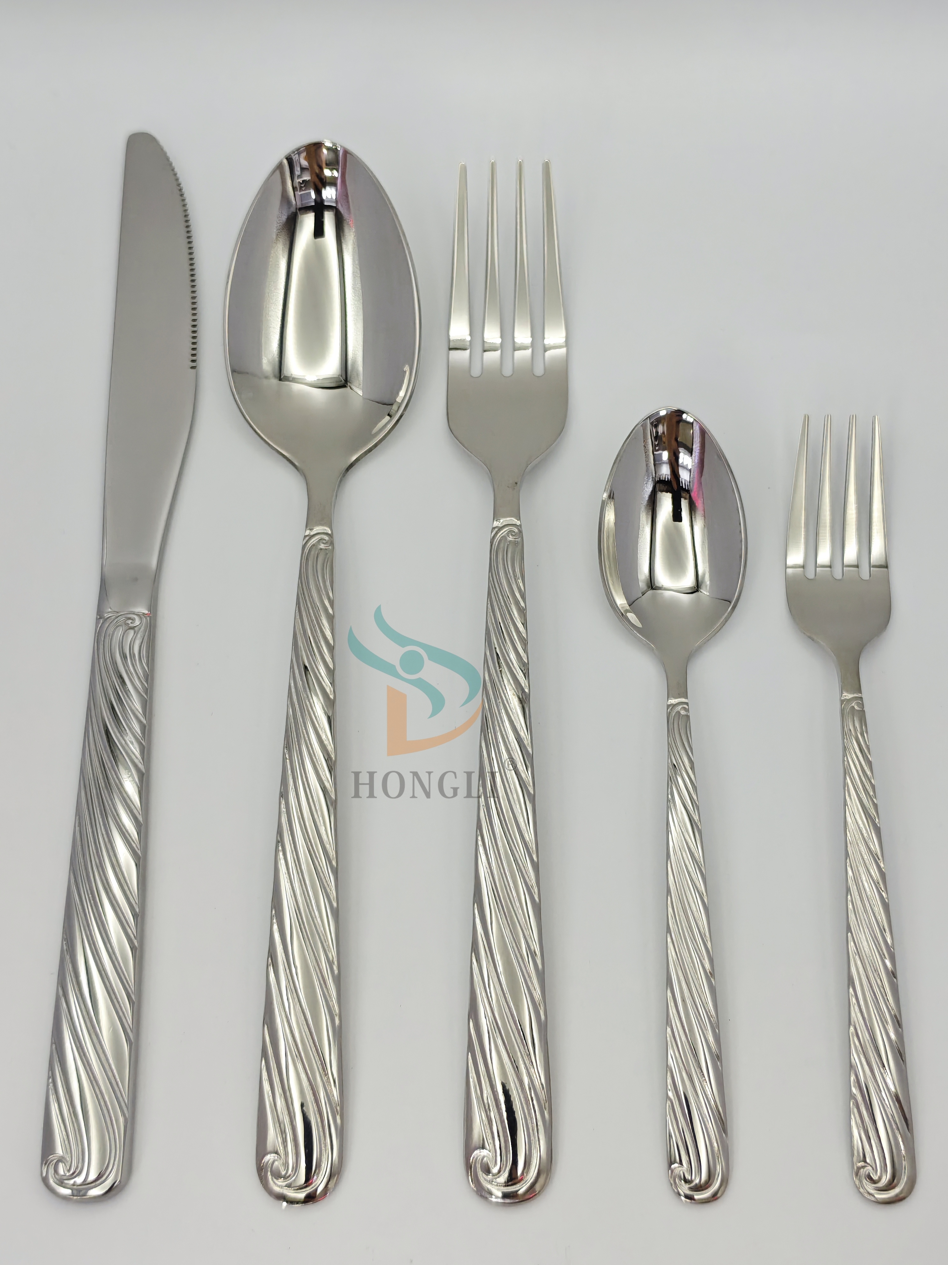 High-end hotel Western restaurant stainless steel Western tableware, table knives, forks, spoons, tea spoons and forks, family stainless steel tableware Specification image