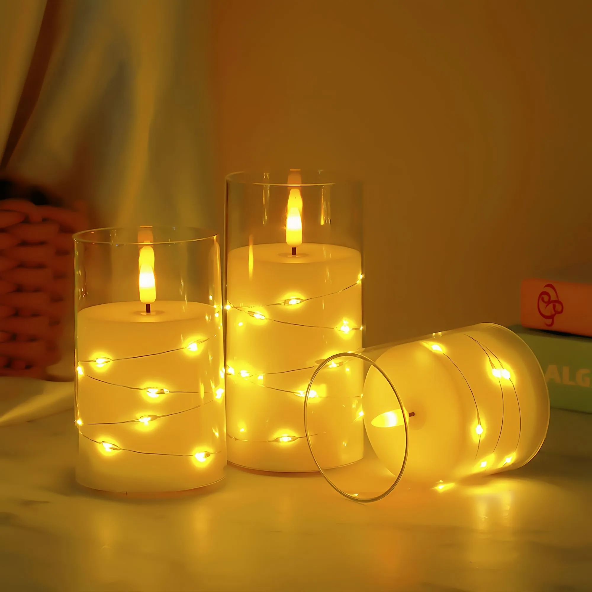 New led electronic candle lamps, rechargeable, wedding decoration, ins home, club ornaments, ambient light strings, candle lamps detail image 10