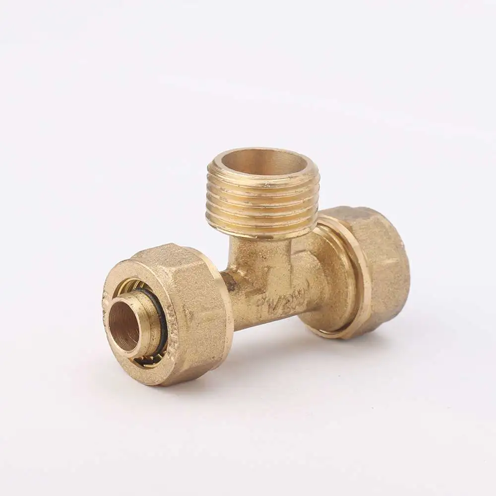 Copper aluminum plastic fitting, latón fitting diente interno tee detail image 7