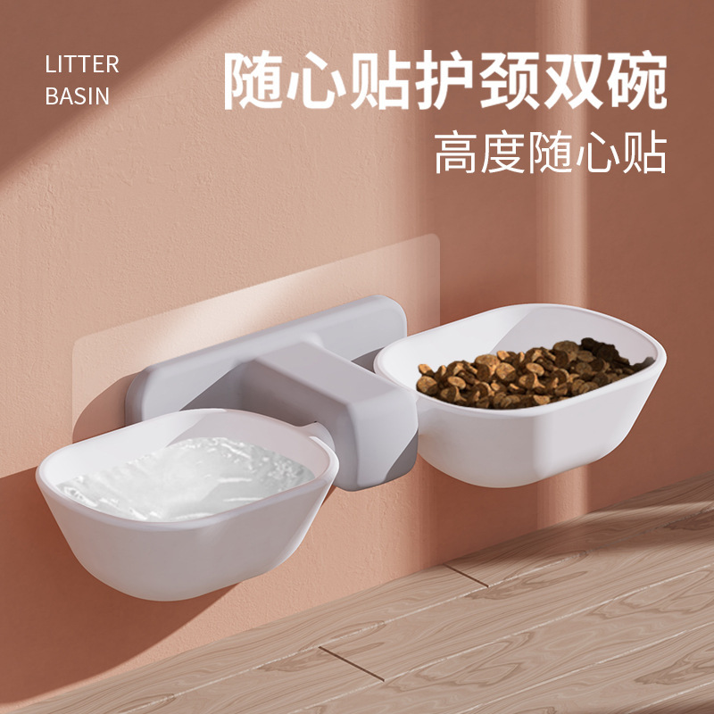 新款宠物猫咪双碗自动宠物喂食器饮水器猫狗食盆狗碗猫碗猫猫用品