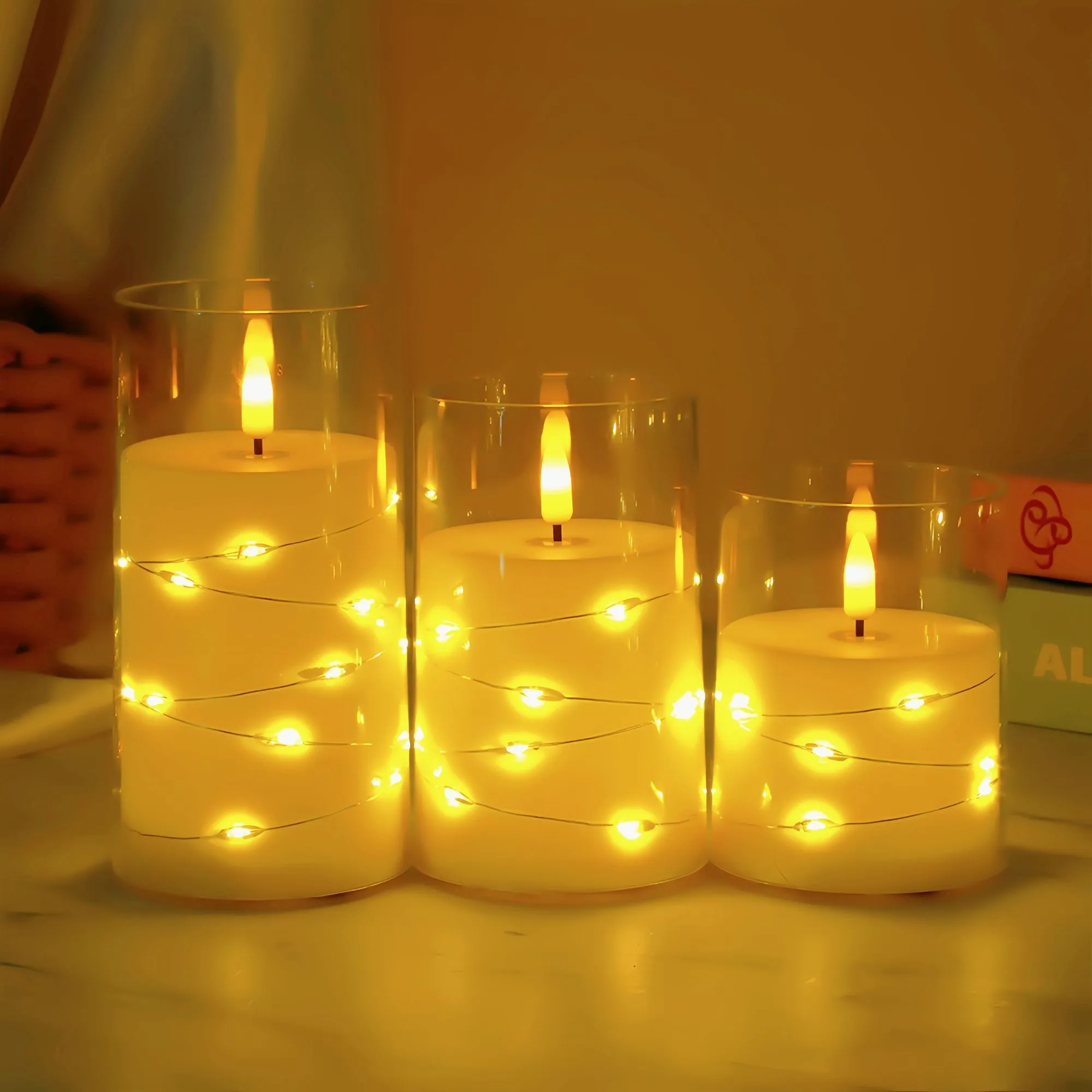 New led electronic candle lamps, rechargeable, wedding decoration, ins home, club ornaments, ambient light strings, candle lamps detail image 6