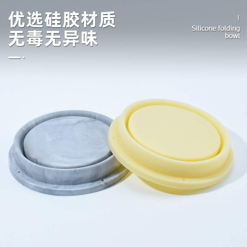 New cross-border silicone folding bowl, outdoor travel storage, portable drinking water feeder, pet folding bowl details Picture