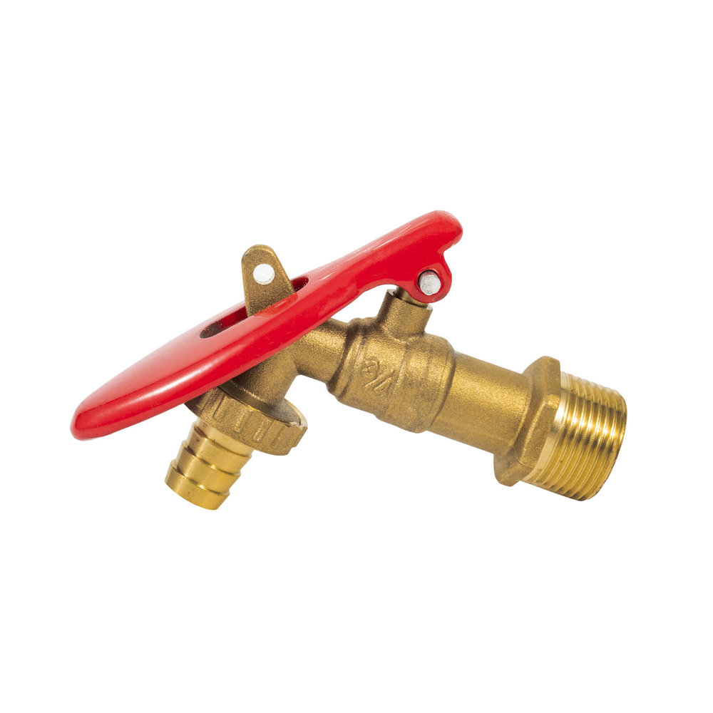 Outdoor anti-theft and anti-freezing lockable faucet with brass spout