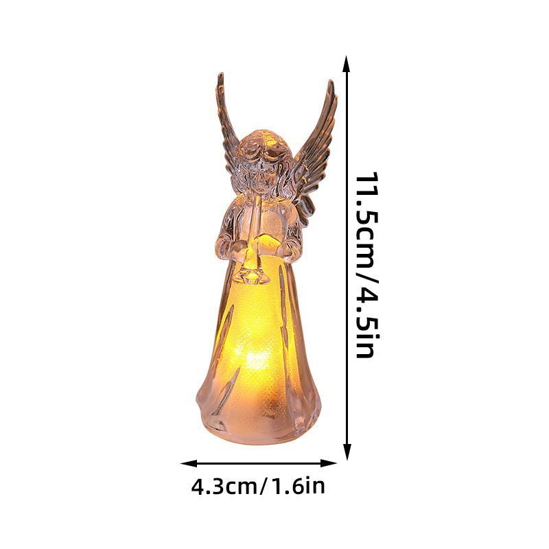 New angel ornament: Warm-colored luminous angel acrylic crystal Christmas decoration angel night light detail image 2