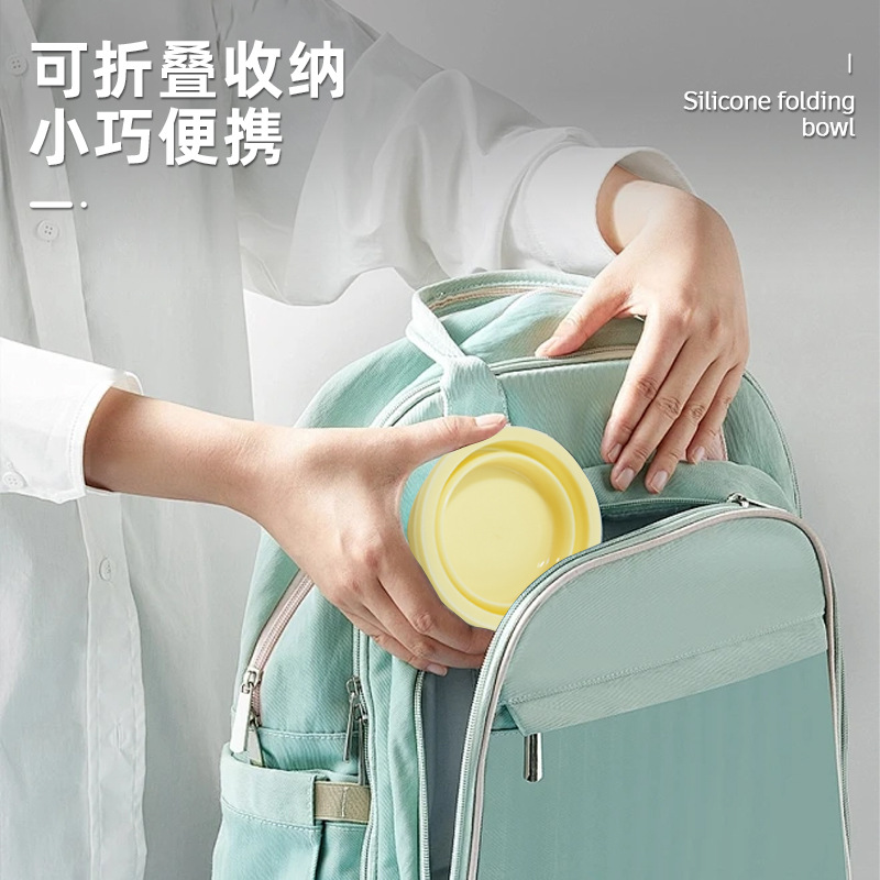 New cross-border silicone folding bowl, outdoor travel storage, portable drinking water feeder, pet folding bowl Specification image