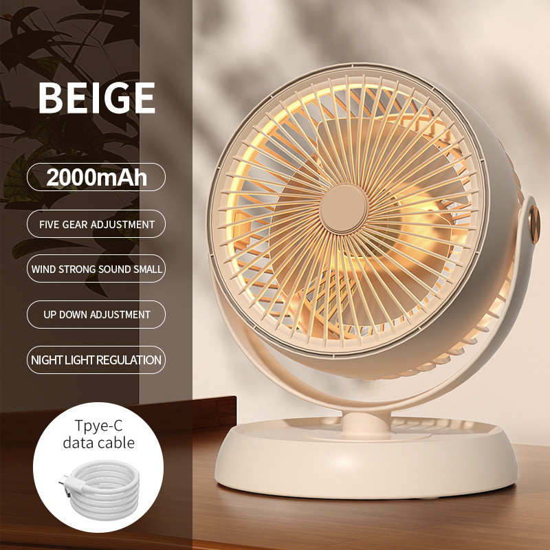New air circulation fan, dormitory fan, home and office desktop, desktop electric fan, USB charging fan Specification image