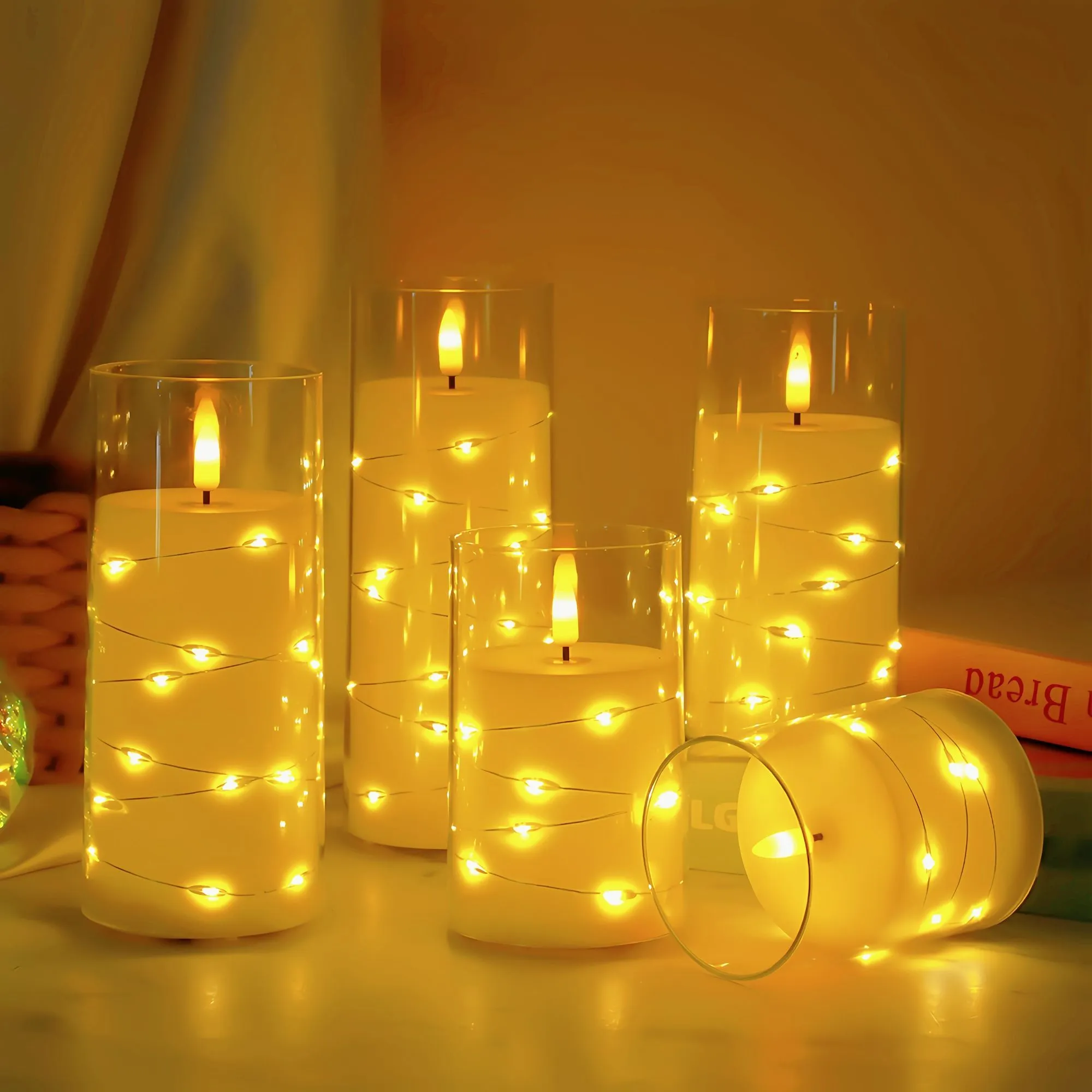New led electronic candle lamps, rechargeable, wedding decoration, ins home, club ornaments, ambient light strings, candle lamps detail image 8