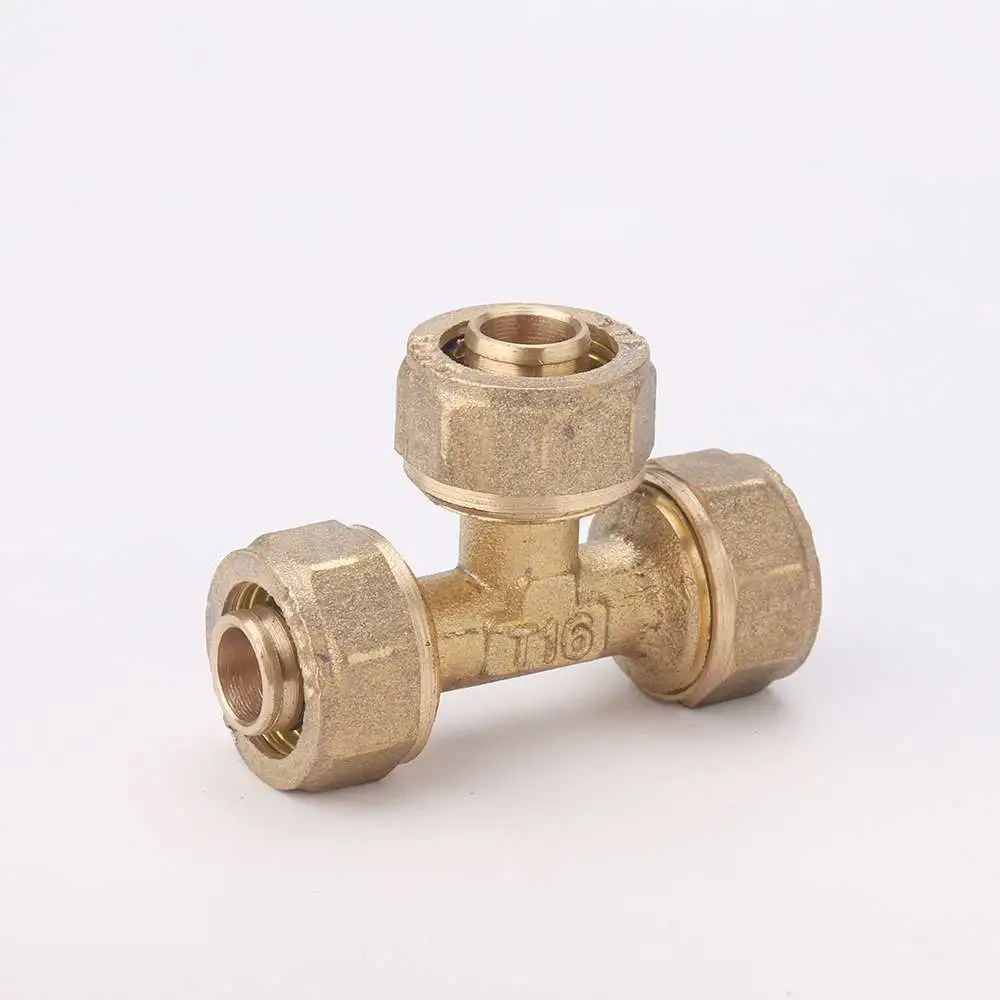 Copper aluminum plastic fitting, latón fitting diente interno tee detail image 2