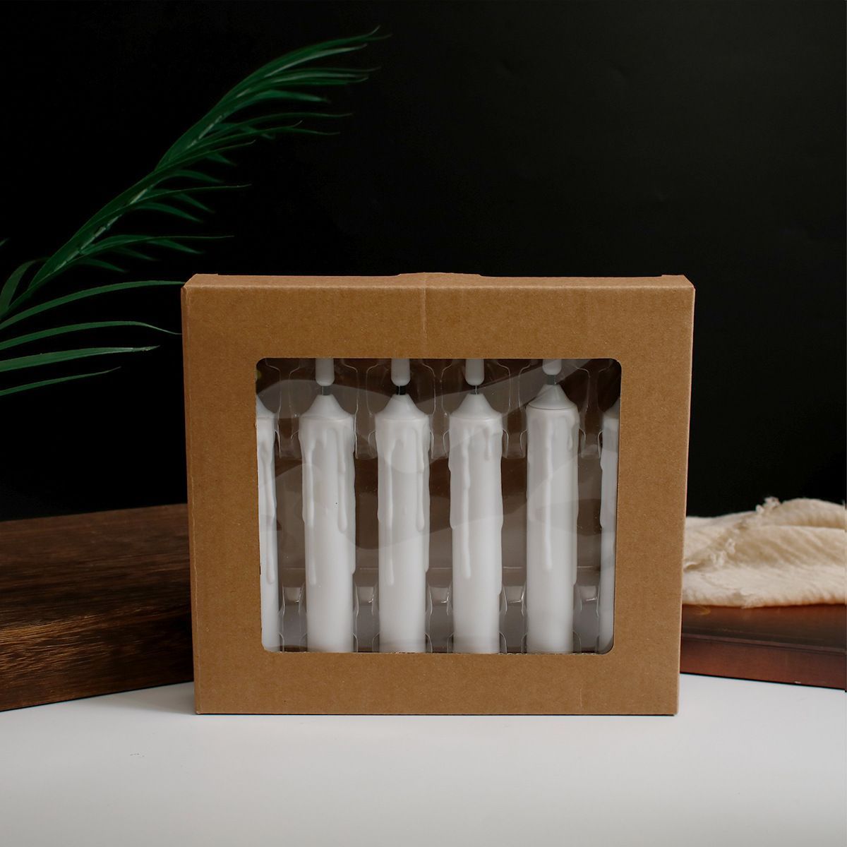 New white long-pole candle lamp, led electronic candle lamp, wedding home decoration, candlelight dinner atmosphere lamp, electronic wax detail image 10