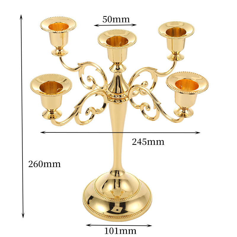 European-style candlestick, retro three-headed or five-headed romantic candlelight dinner table, wedding decoration, wedding candle stand props Application Scenario