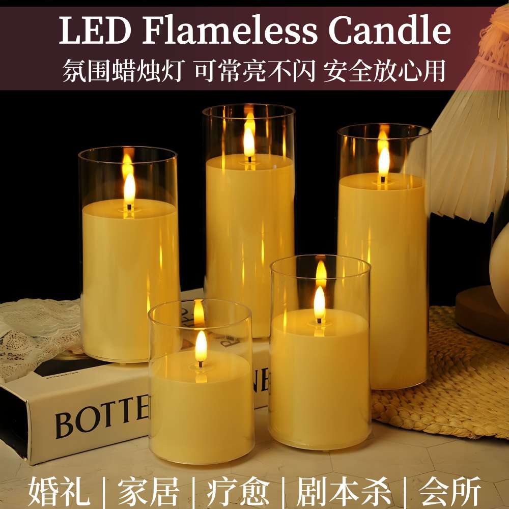 The new led electronic candle lamp can remain constantly lit and flash. It is suitable for wedding and home healing decoration, charging, remote control, and electronic wax detail image 3