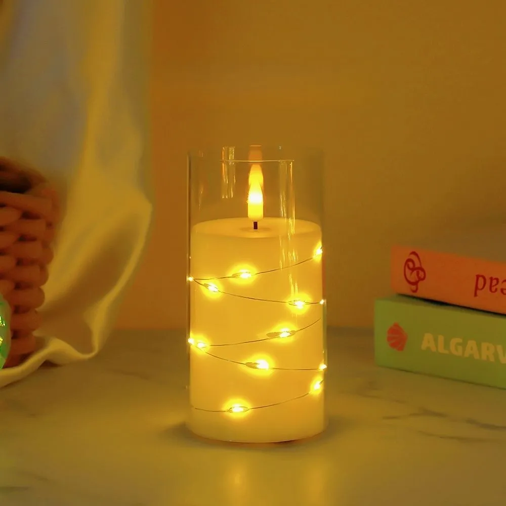 New led electronic candle lamps, rechargeable, wedding decoration, ins home, club ornaments, ambient light strings, candle lamps detail image 3