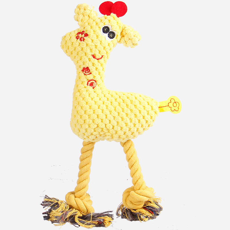 Amazon pet supplies: Vocal, teething, chewable cat and dog toys, corn kernels, plush cotton ropes, deer in stock for wholesale Item Picture
