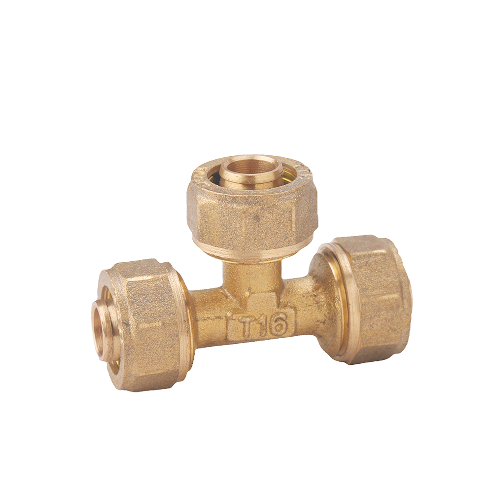 Copper aluminum plastic fitting, latón fitting diente interno tee detail image 3