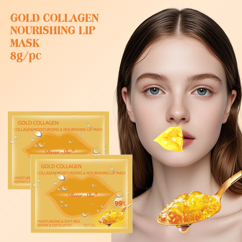 Cross-border Gold Collagen Lip Mask Exfoliating, Soothing and moisturizing Lip Care Crystal Mask