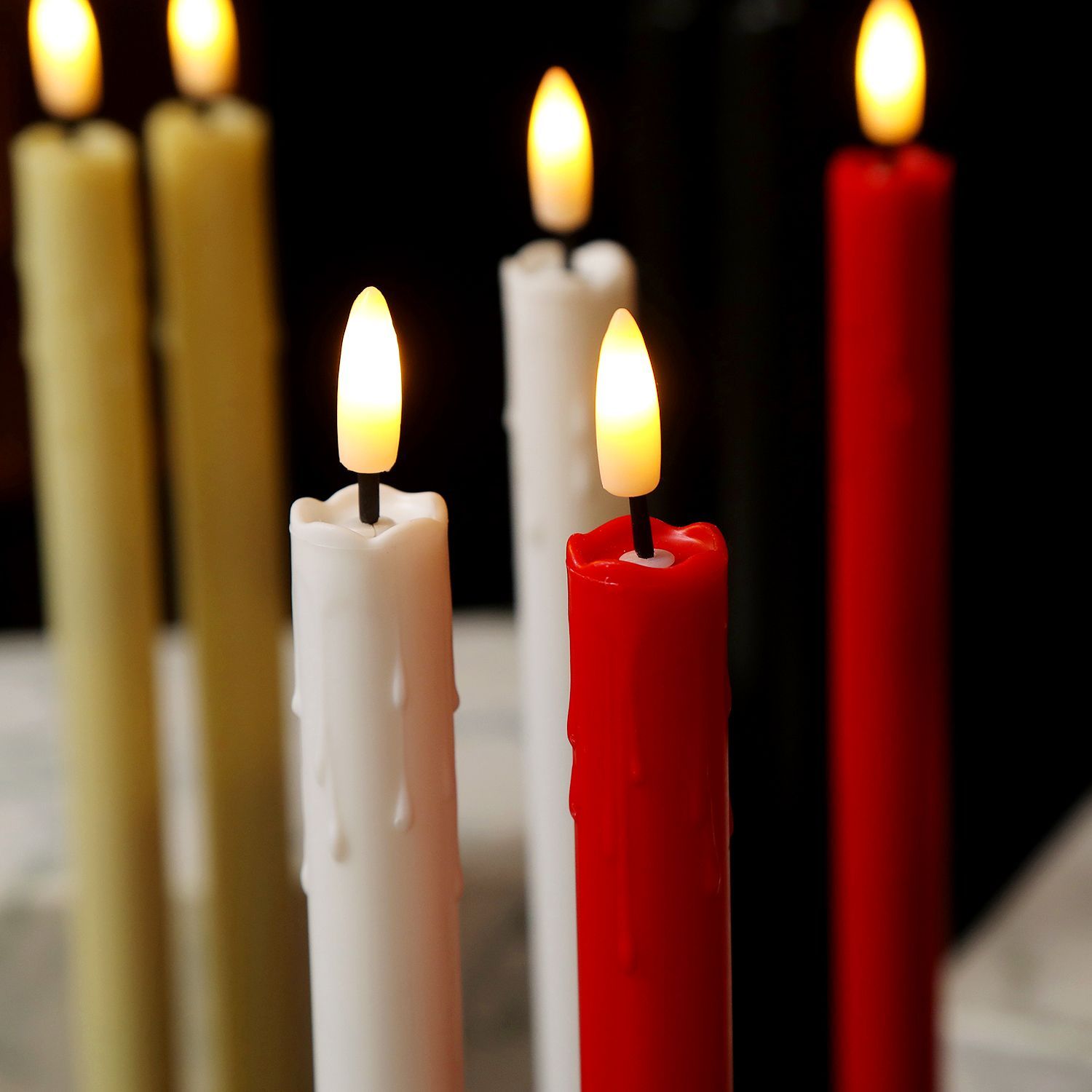 New LED long pole electronic candle, hotel birthday banquet decorative light, Christmas church pole wax, wedding atmosphere light, electronic candle light detail image 10