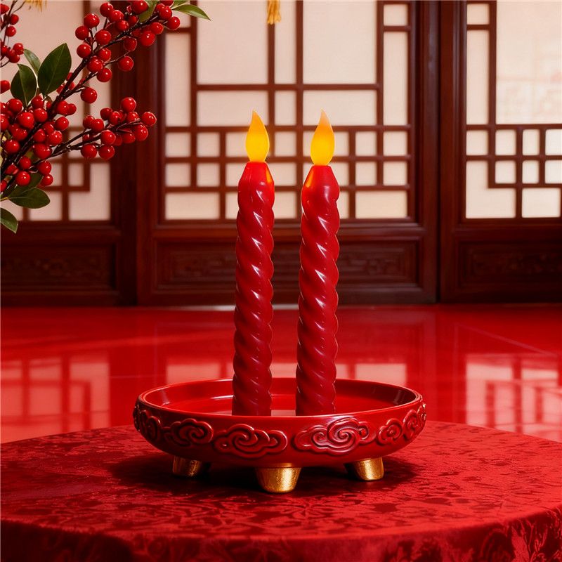 New LED threaded long pole electronic candle, New Year wedding atmosphere, home birthday and wedding simulation decorative candle, electronic candle lamp detail image 3