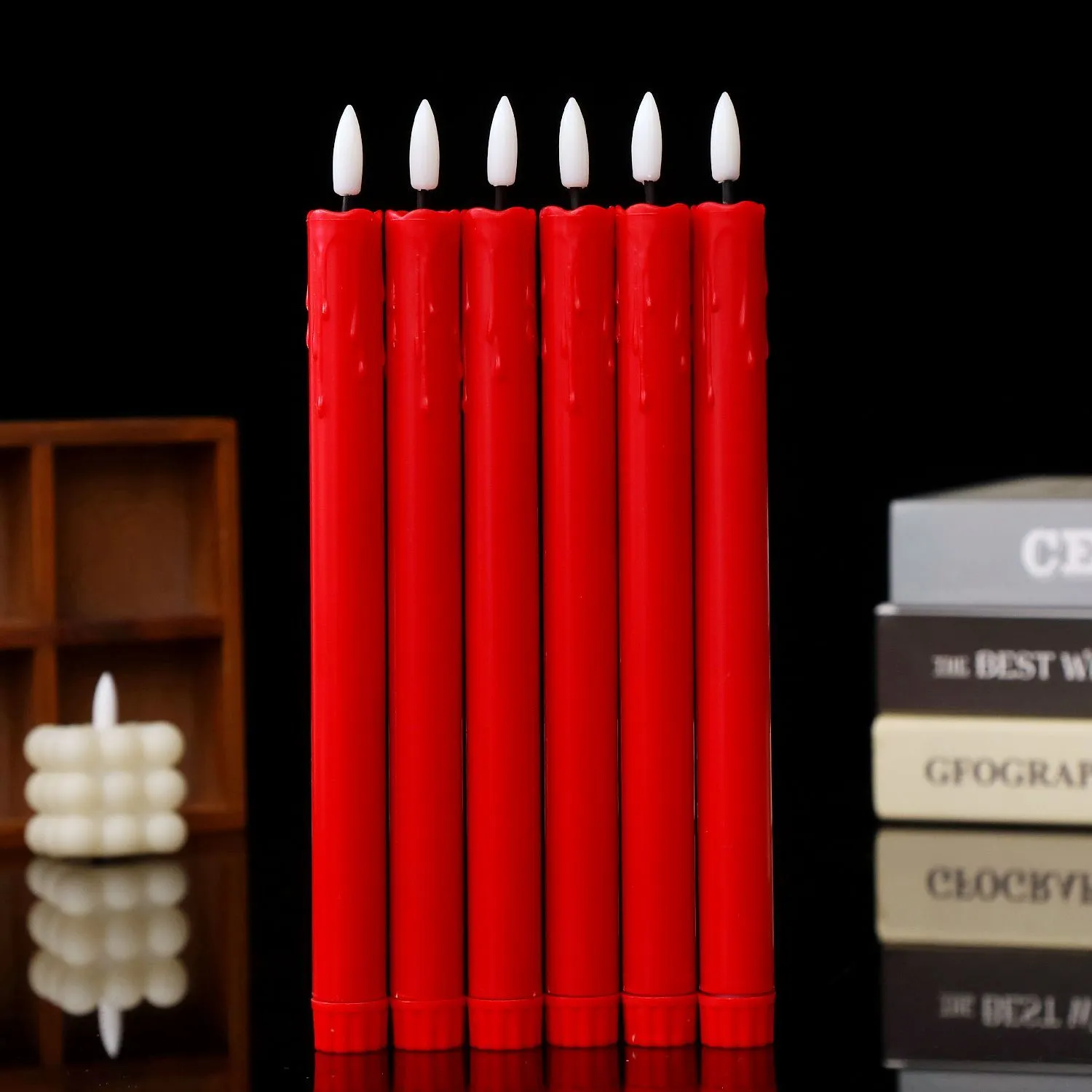 New LED long pole electronic candle, hotel birthday banquet decorative light, Christmas church pole wax, wedding atmosphere light, electronic candle light detail image 6