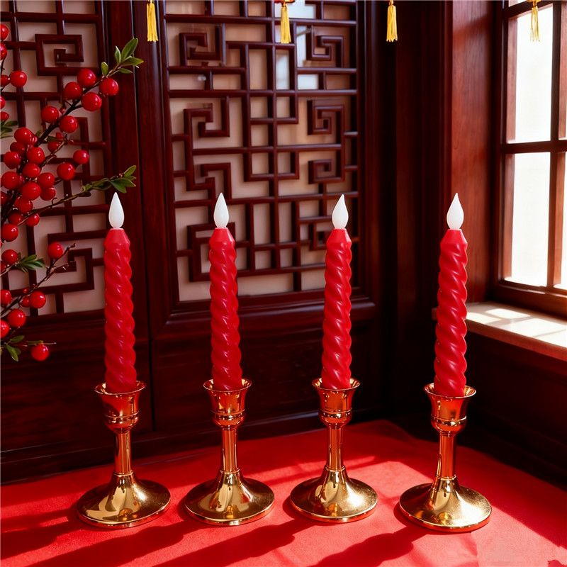 New LED threaded long pole electronic candle, New Year wedding atmosphere, home birthday and wedding simulation decorative candle, electronic candle lamp detail image 11