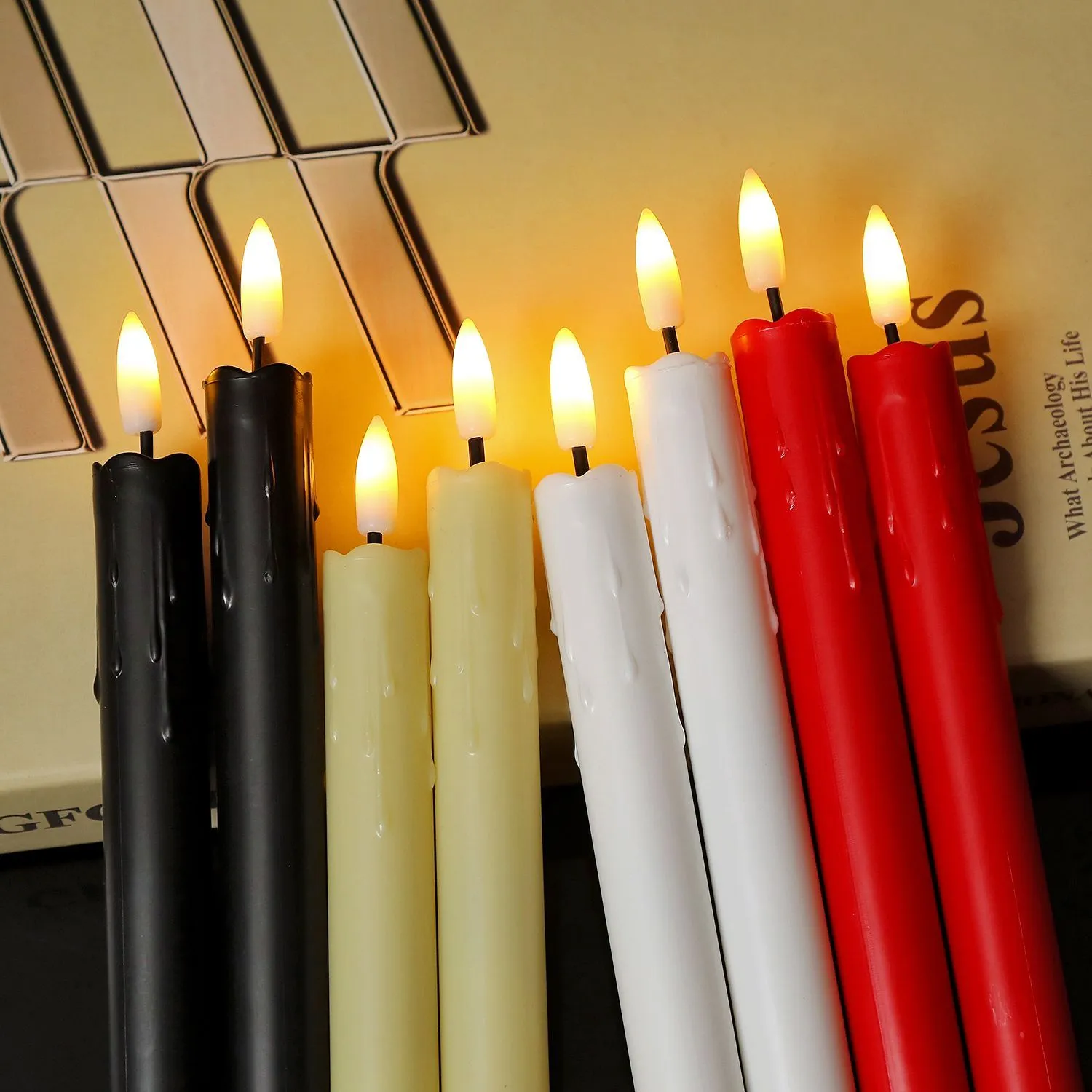New LED long pole electronic candle, hotel birthday banquet decorative light, Christmas church pole wax, wedding atmosphere light, electronic candle light detail image 9
