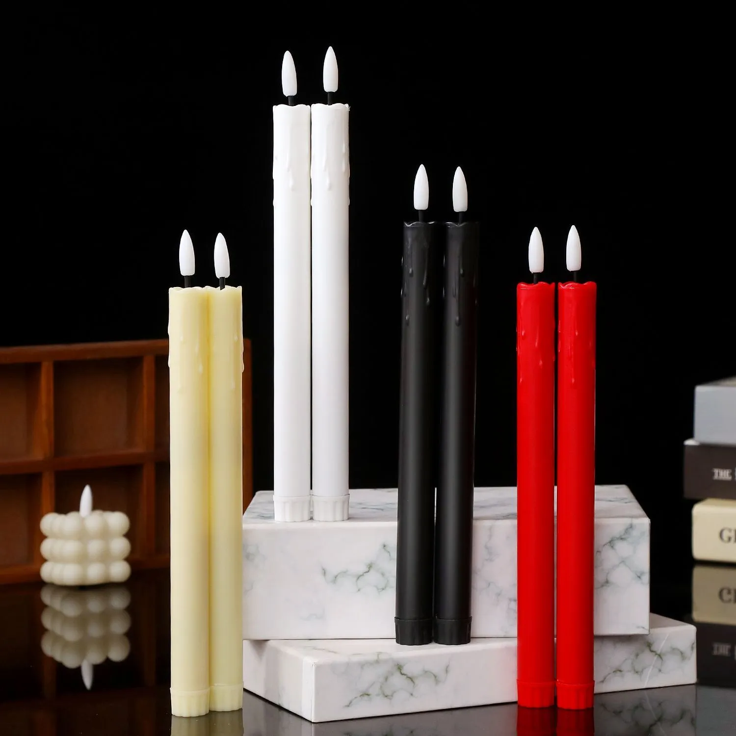 New LED long pole electronic candle, hotel birthday banquet decorative light, Christmas church pole wax, wedding atmosphere light, electronic candle light detail image 11