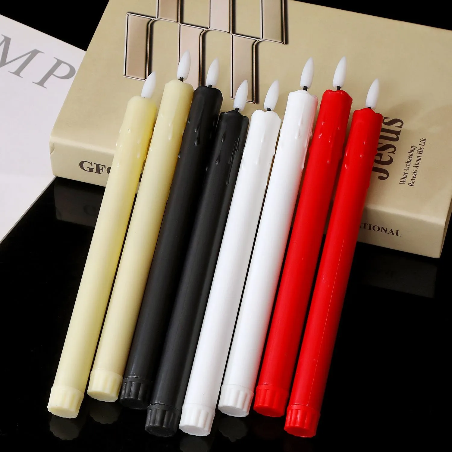 New LED long pole electronic candle, hotel birthday banquet decorative light, Christmas church pole wax, wedding atmosphere light, electronic candle light detail image 8