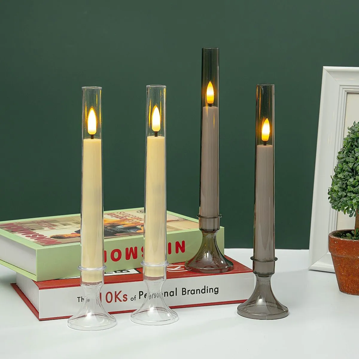 Candlelight new remote-controlled candle electronic lamp, wedding simulation romantic wedding lighting, bar European-style tall candlestick lamp, electronic wax, electronic wax detail image 5