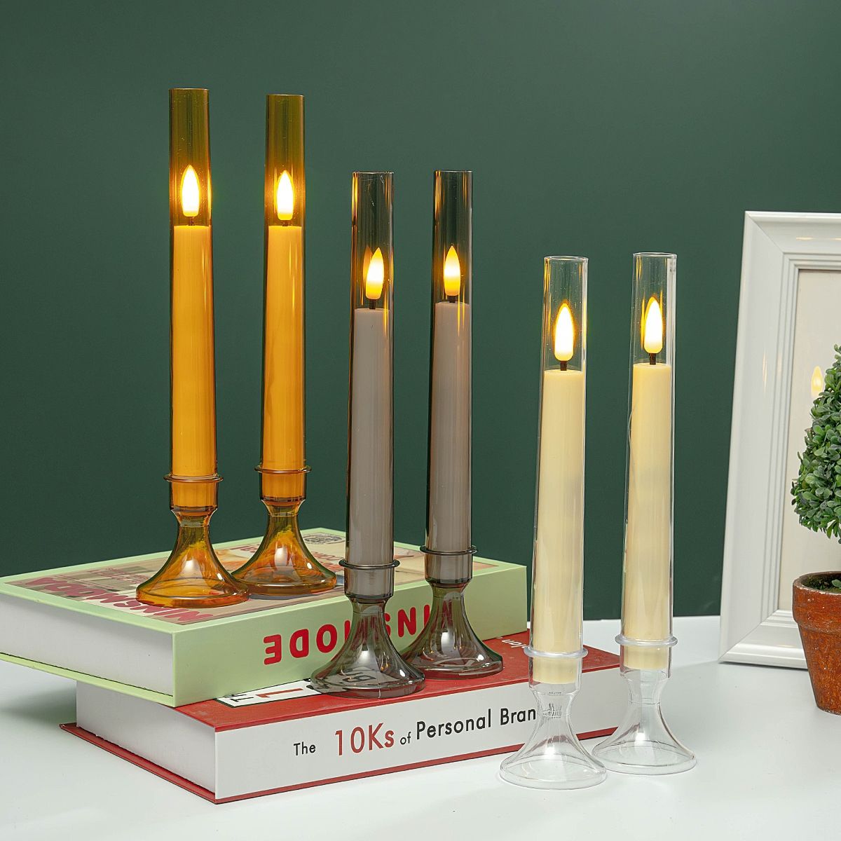 Candlelight new remote-controlled candle electronic lamp, wedding simulation romantic wedding lighting, bar European-style tall candlestick lamp, electronic wax, electronic wax