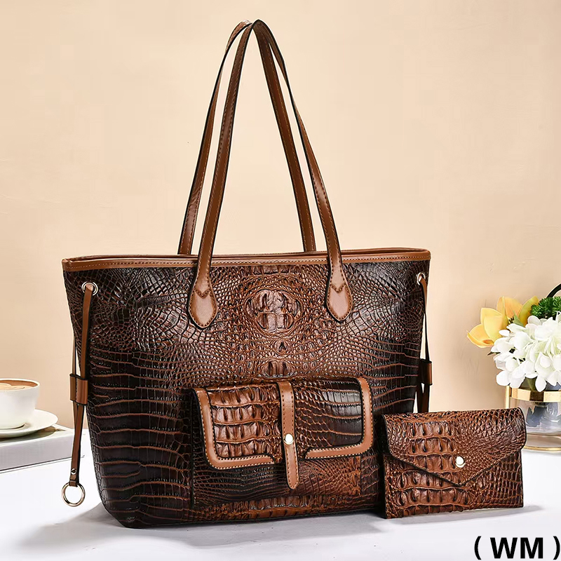 Negro cocodrilo patrón cuero genuino bolso y cartera a juego mujer largo estilo simple bolsa de mujer Application Scenario