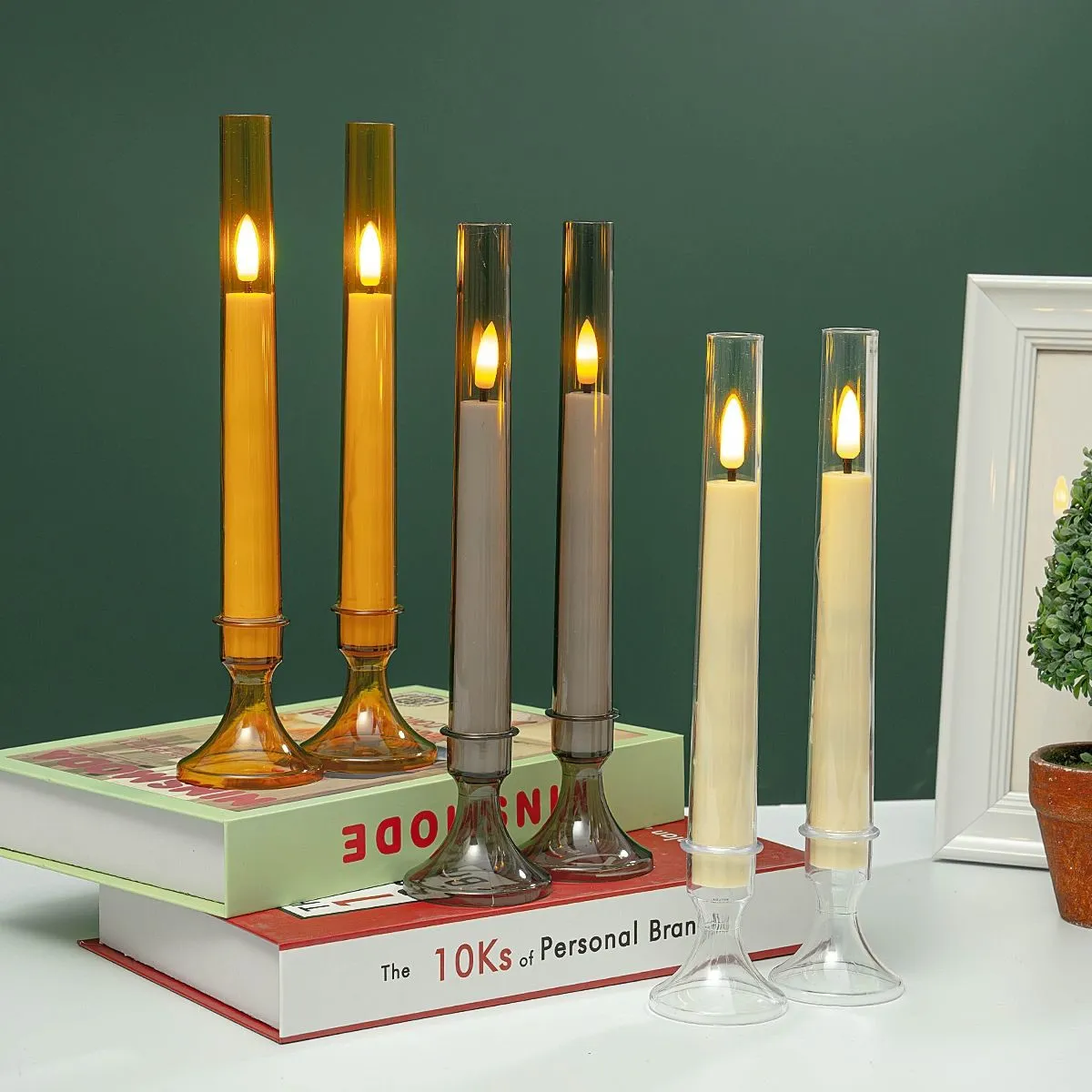 Candlelight new remote-controlled candle electronic lamp, wedding simulation romantic wedding lighting, bar European-style tall candlestick lamp, electronic wax, electronic wax detail image 3