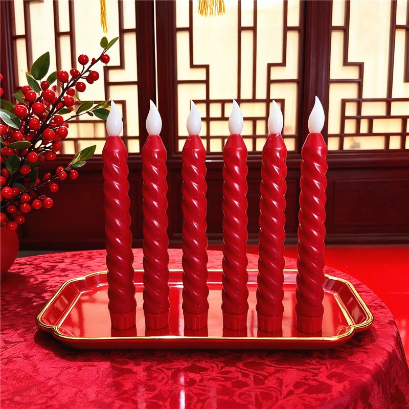 New LED threaded long pole electronic candle, New Year wedding atmosphere, home birthday and wedding simulation decorative candle, electronic candle lamp detail image 8