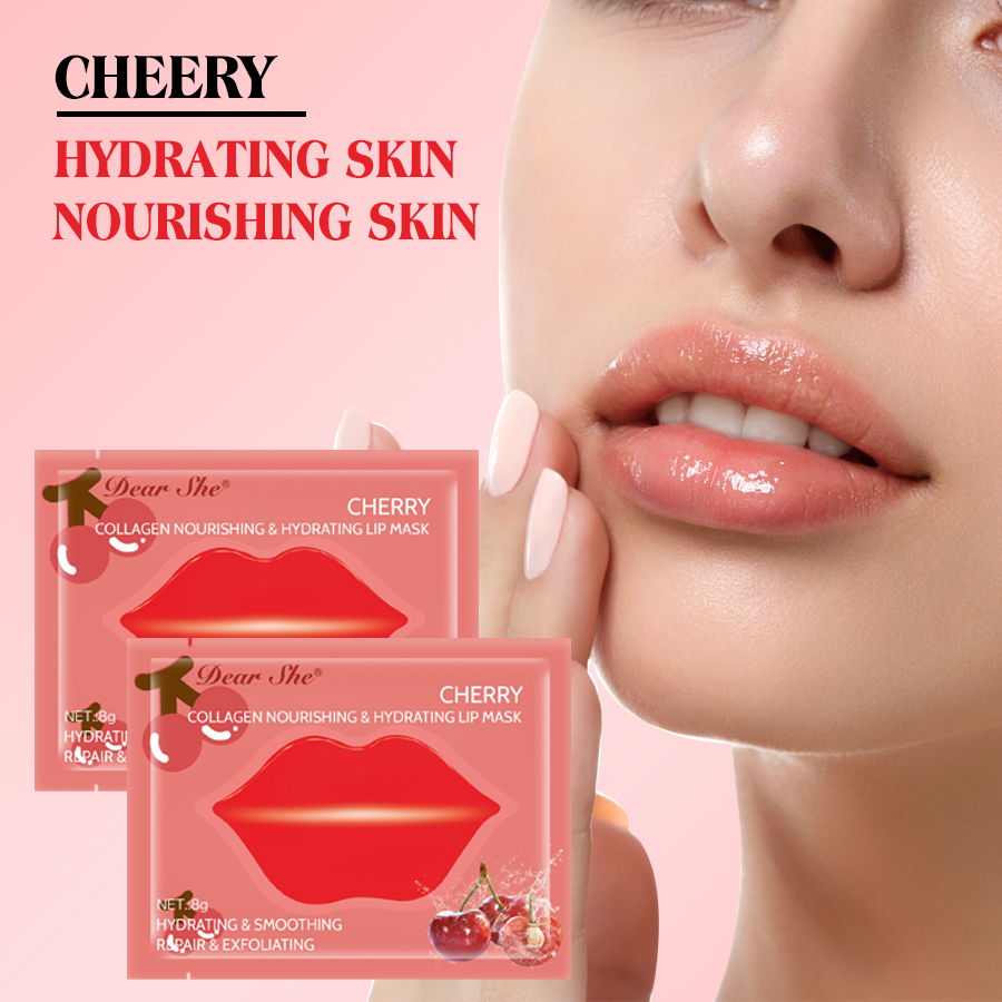 DEAR SHE Cherry Collagen Lip Mask Moisturizes, Hydrates, Reduces Lip lines and Lip Care Wholesale details Picture