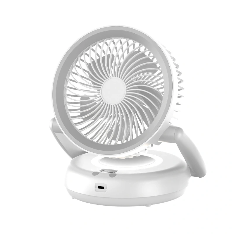 Factory-customized lighting digital display charging fan, household circulating fan, outdoor portable desktop small fan detail image 2
