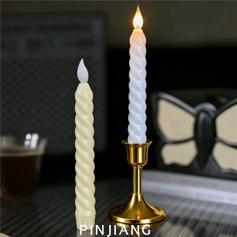 New LED threaded long pole electronic candle, New Year wedding atmosphere, home birthday and wedding simulation decorative candle, electronic candle lamp detail image 4