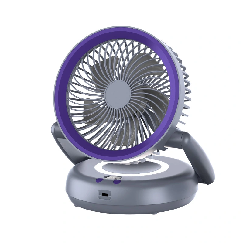 Factory-customized lighting digital display charging fan, household circulating fan, outdoor portable desktop small fan detail image 3