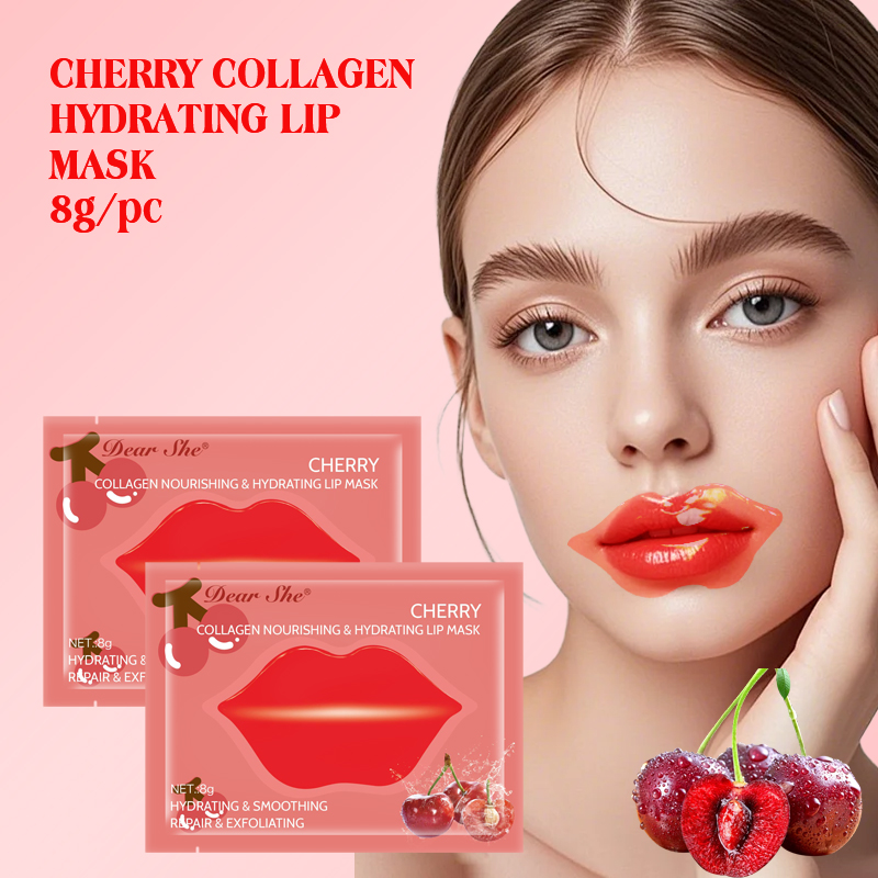 DEAR SHE Cherry Collagen Lip Mask Moisturizes, Hydrates, Reduces Lip lines and Lip Care Wholesale