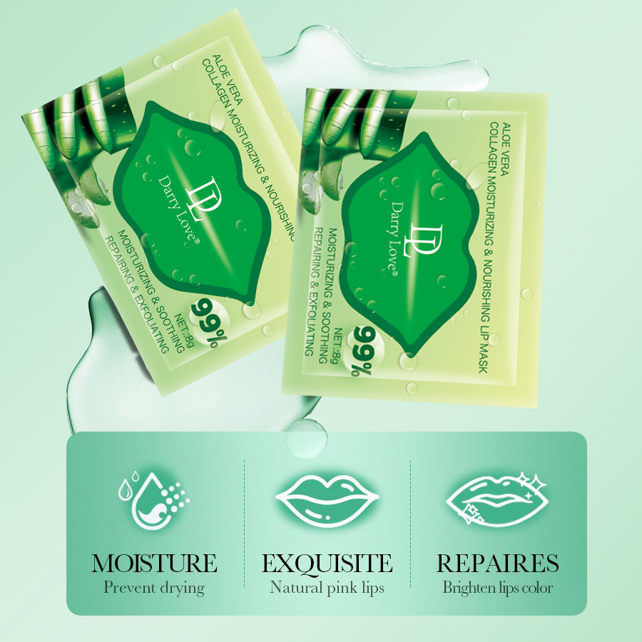 DARRY LOVE Aloe Vera Collagen Brightening Lip Mask highly moisturizing, nourishing and soothing Specification image
